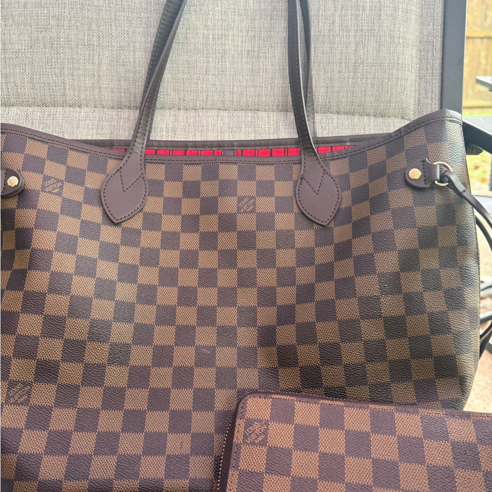Checkered Brown Tote Bag